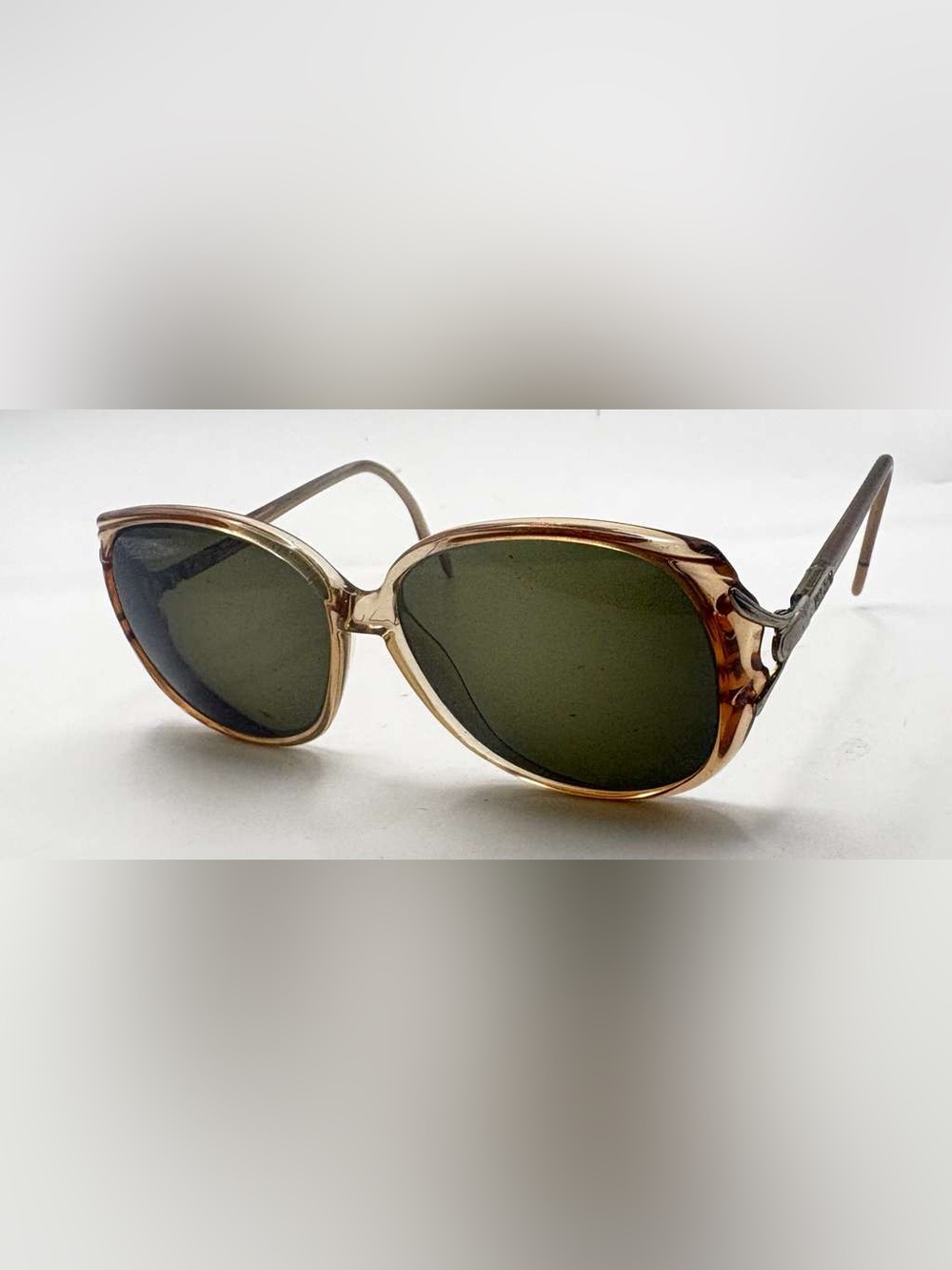 Vintage Luxottica Brown Translucent Oval Sunglasses Frames Only